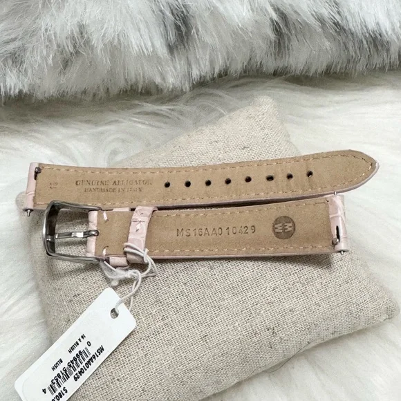 NEW wTags Michele 16MM Alligator Leather Watch Band in Blush - Picture 3 of 7